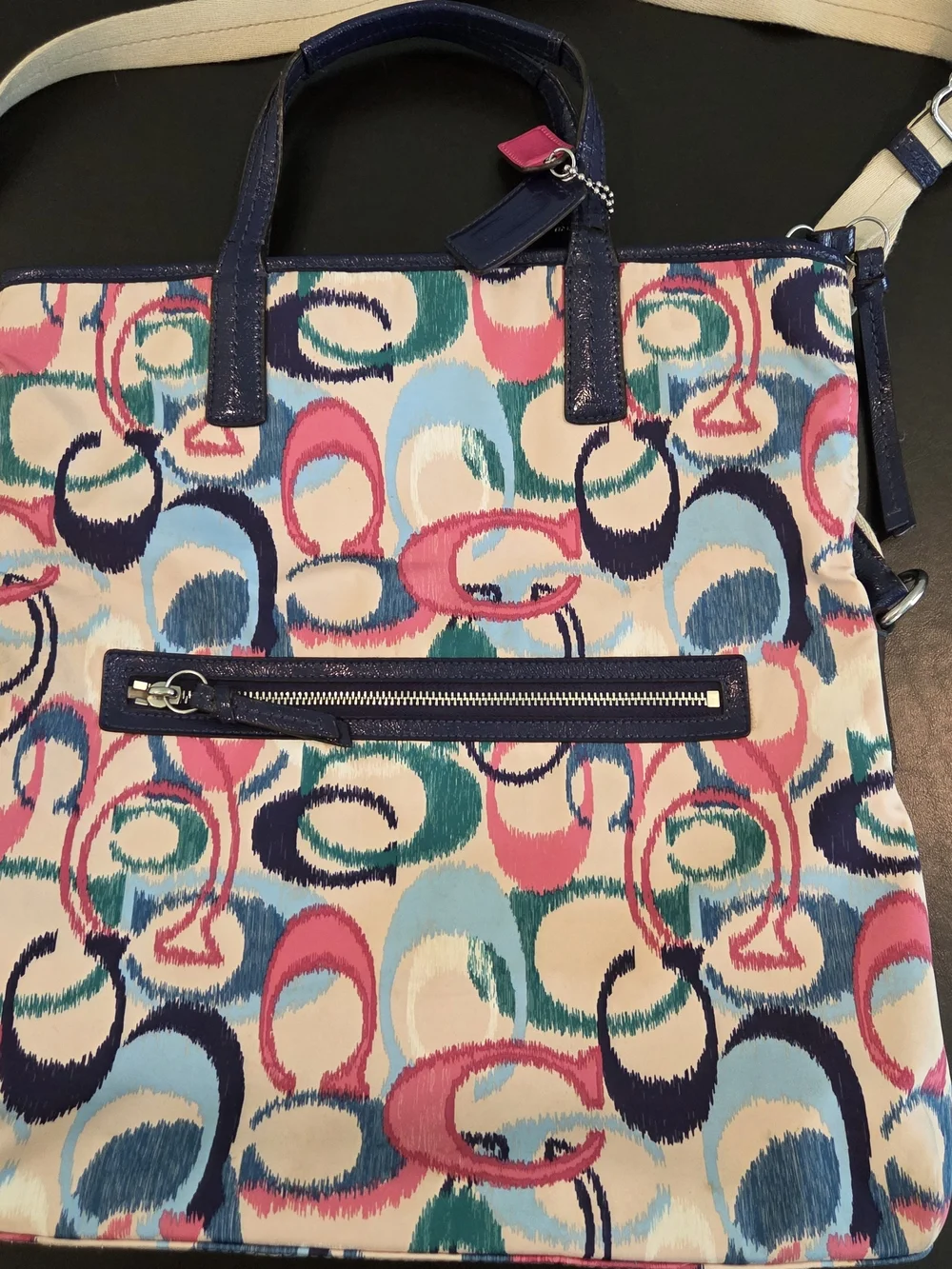 Coach Ikat Signature Foldover Tote Crossbody Bag F24449